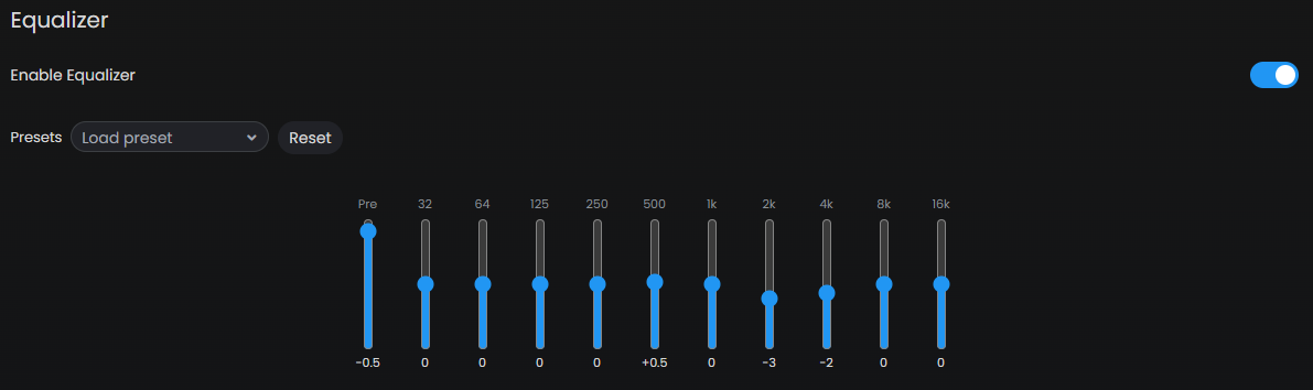 📷 Screenshot: Graphic EQ panel