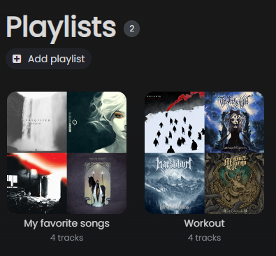 📷 Screenshot: Playlist list