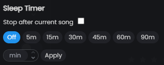 📷 Screenshot: Sleep timer popup